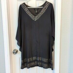 MM Couture by Miss Me Black Dress with embellishments, size L